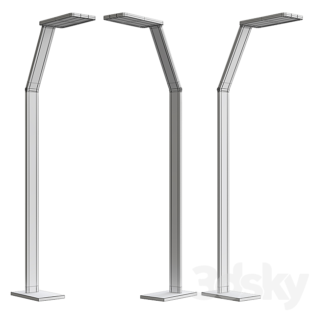 Possini Euro Bentley Aluminum LED Task Floor Lamp 3DS Max Model - thumbnail 2