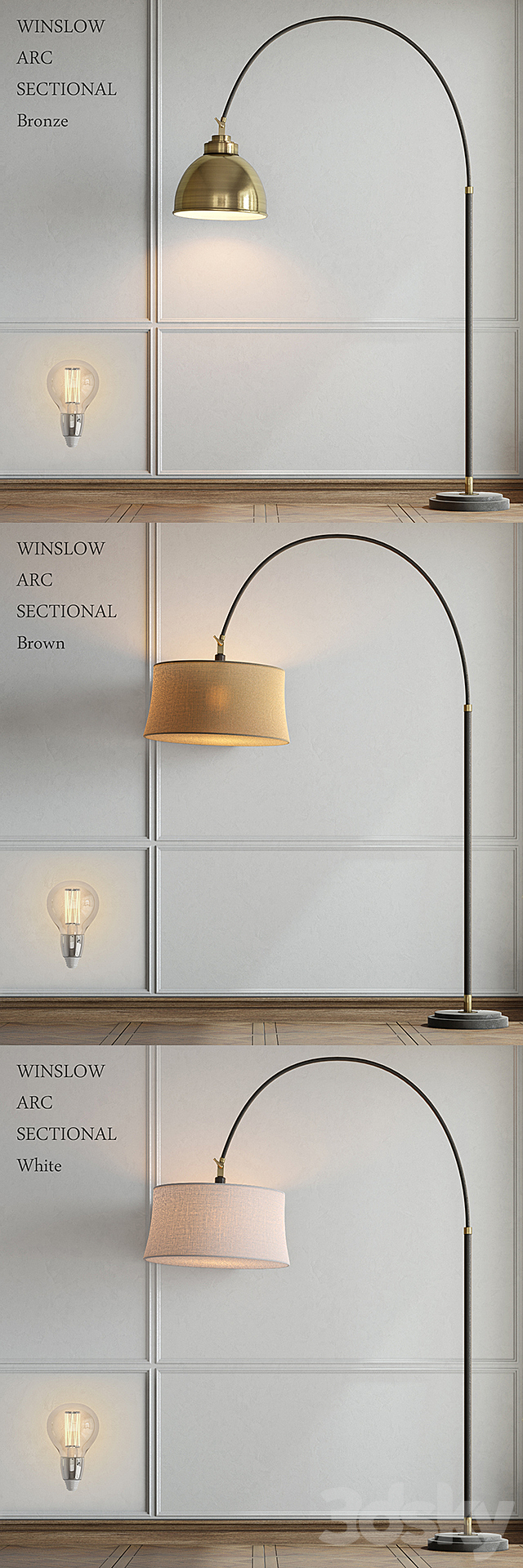 Pottery Barn _ Winslow Arc Sectional Floor Lamp 3DSMax File - thumbnail 2