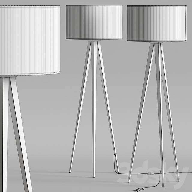 Pottery Barn Ibra Floor Lamps 3DS Max Model - thumbnail 4