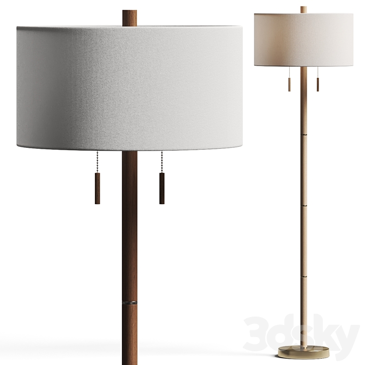 Pottery Barn Laurin Wood Floor Lamp 3DS Max Model - thumbnail 1