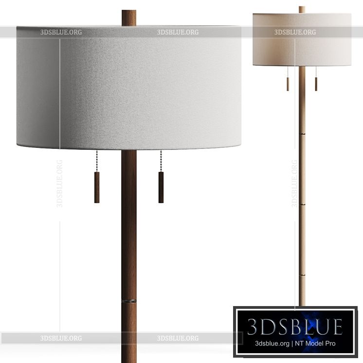 Pottery Barn Laurin Wood Floor Lamp 3DS Max - thumbnail 3