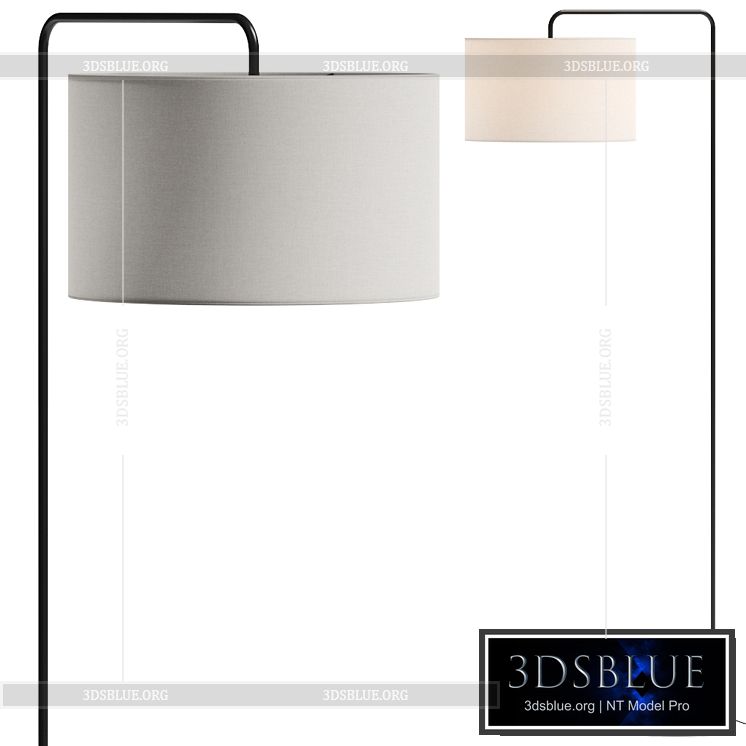 Pottery Barn Windham Alabaster Task Sectional Floor Lamp 3DS Max - thumbnail 3