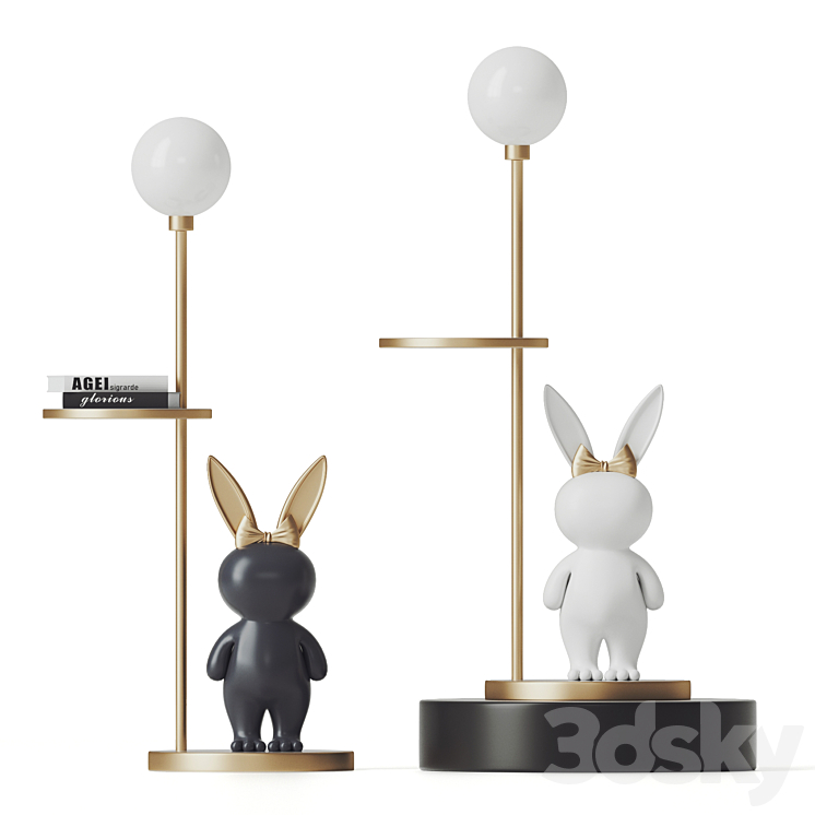 Rabbit Floor Lamp 3DS Max Model - thumbnail 1