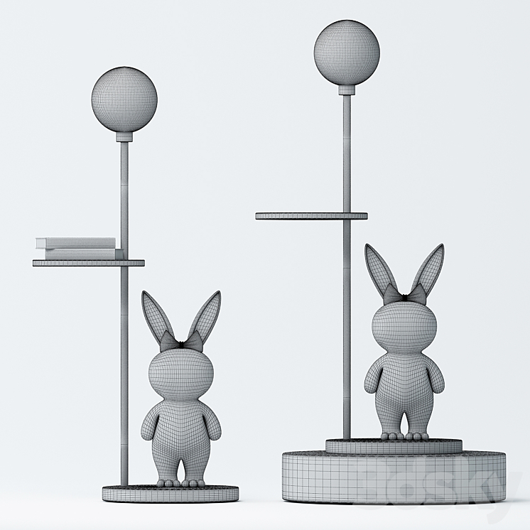 Rabbit Floor Lamp 3DS Max Model - thumbnail 2