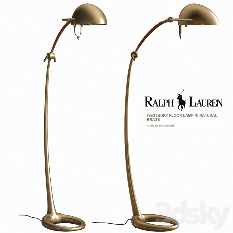 Ralph Lauren WESTBURY FLOOR LAMP IN NATURAL BRASS RL1185NB 3DS Max - thumbnail 1