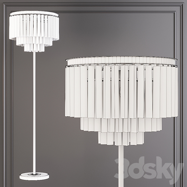 Restoration Hardware 1920S ODEON CLEAR GLASS FLOOR LAMP 3-TIER Black 3DS Max Model - thumbnail 2