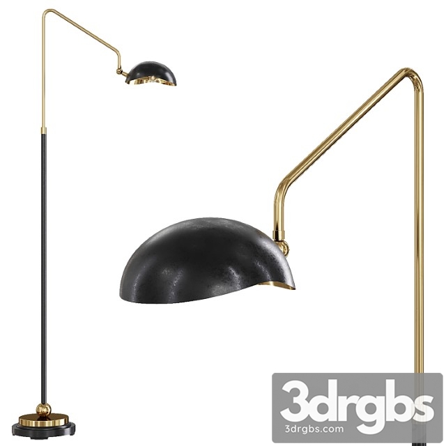 Restoration hardware convessi floor lamp black and brass 3dsmax Download - thumbnail 1