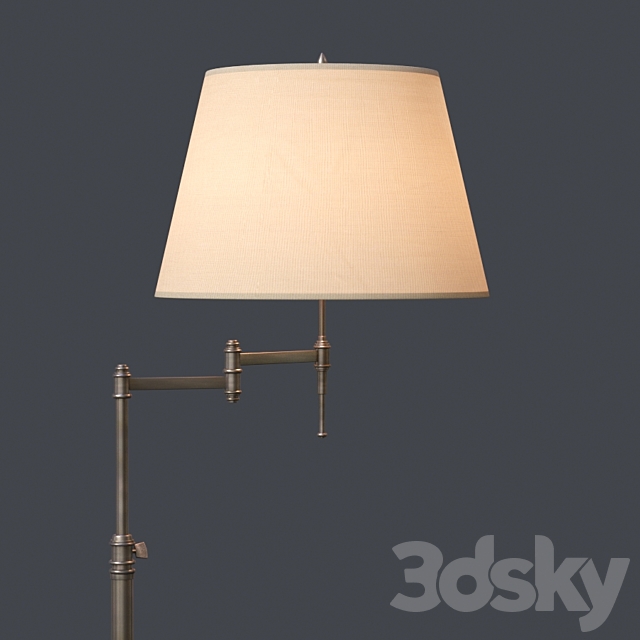 Restoration Hardware Library Swing-Arm Floor Lamp 3DSMax File - thumbnail 3