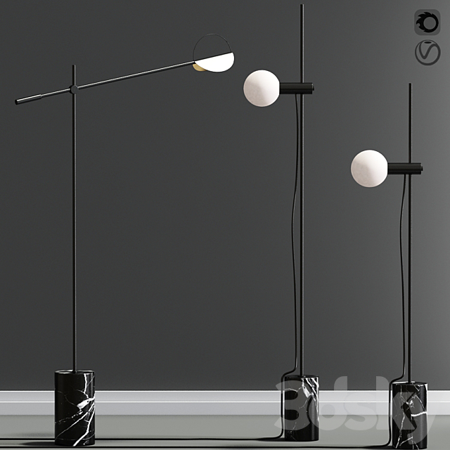 Revolve & Leaves Floor lamp 3DS Max Model - thumbnail 2