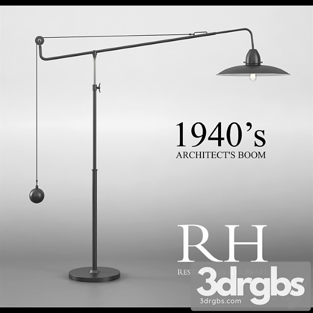 Rh 1940s Architect S Boom Floor Lamp 3dsmax Download - thumbnail 1