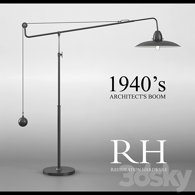 RH_1940S ARCHITECT’S BOOM FLOOR LAMP 3DSMax File - thumbnail 1