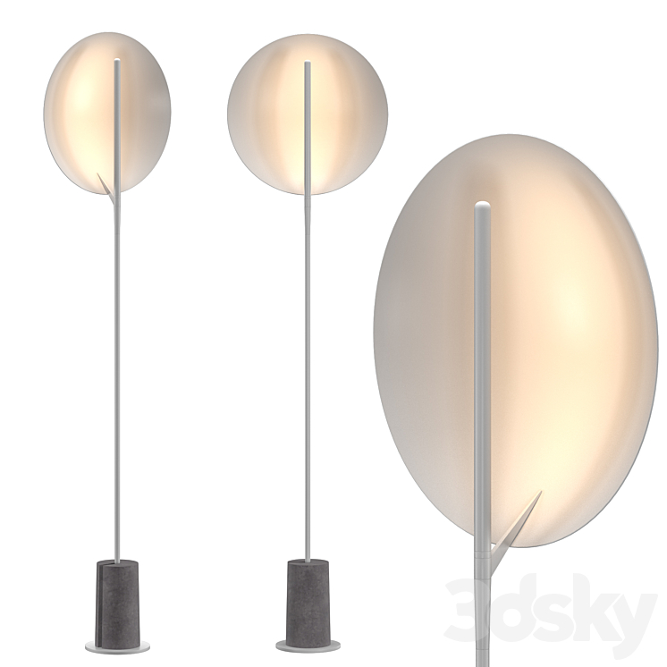 Serene Floor Lamp 3DS Max Model - thumbnail 1