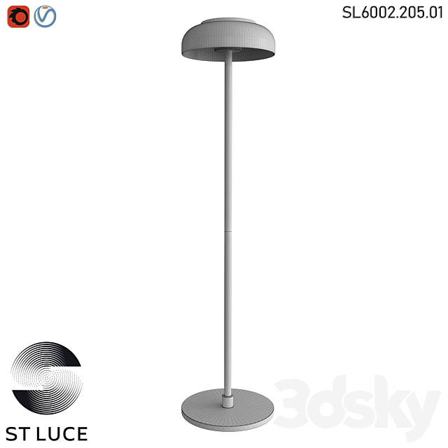 SL6002.205.01 Floor lamp ST-Luce Gold_Amber LED OM 3DS Max Model - thumbnail 3