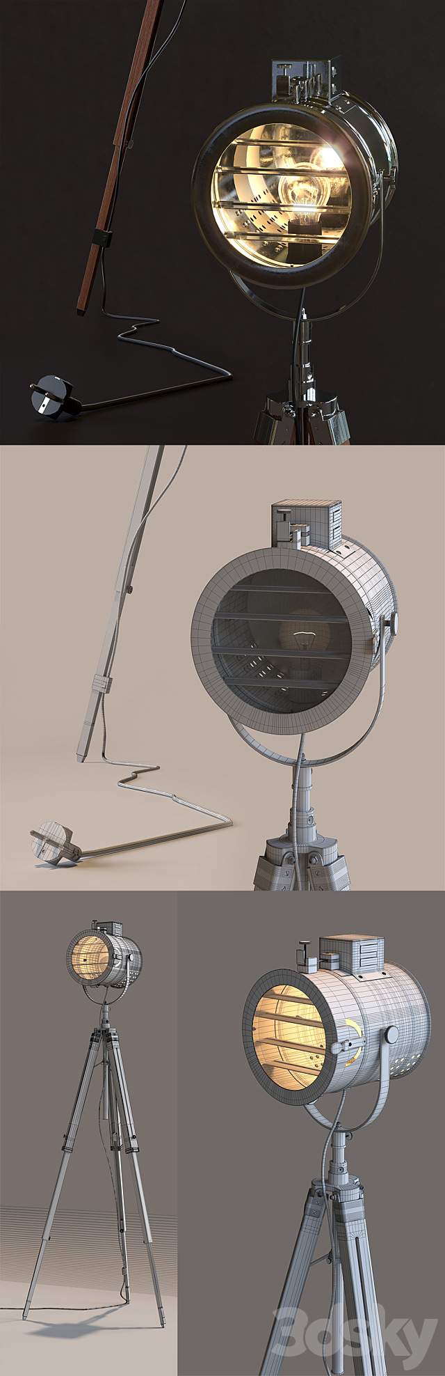 Thor Vintage Stage Searchlight 3DSMax File - thumbnail 2