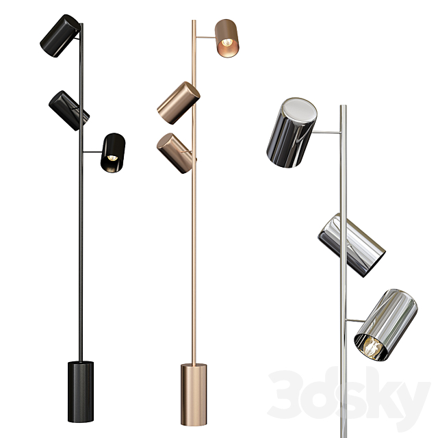 Trio black floor lamp 3DSMax File - thumbnail 1