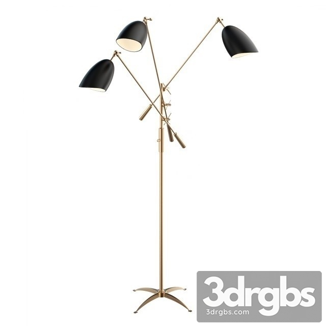 Triple Arm Floor Lamp 3dsmax Download - thumbnail 1