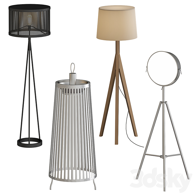 Tripod Floor Lamps 3DS Max - thumbnail 1