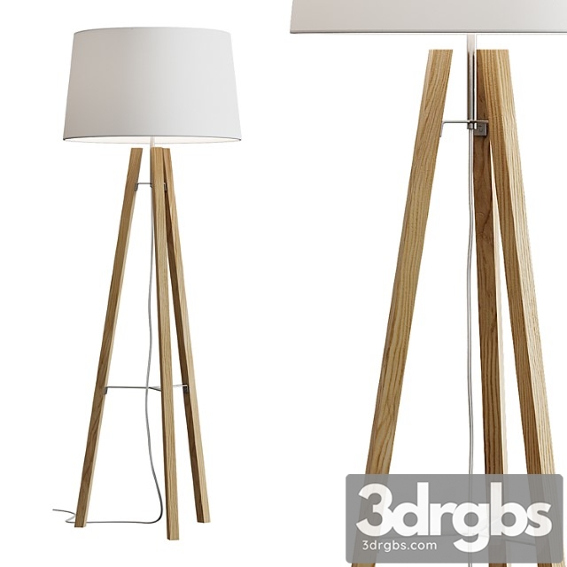 Tripod wood floor lamp 3dsmax Download - thumbnail 1