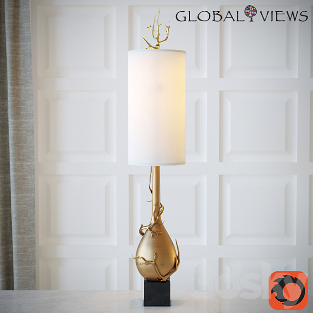 Twig Bulb Floor Lamp-Brass 3ds Max - thumbnail 1