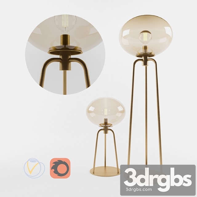 Ulivi floor and table lamps 3dsmax Download - thumbnail 1