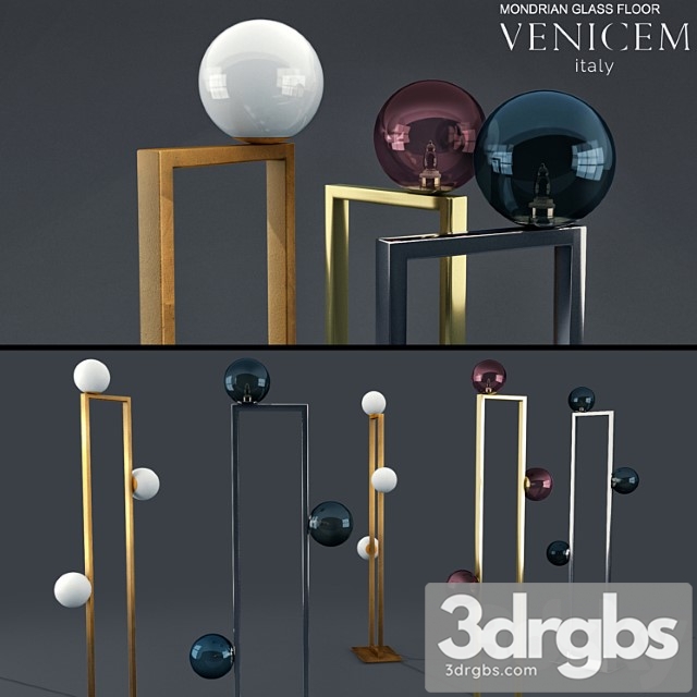 Venicem mondrian glass floor lamp 3dsmax Download - thumbnail 1