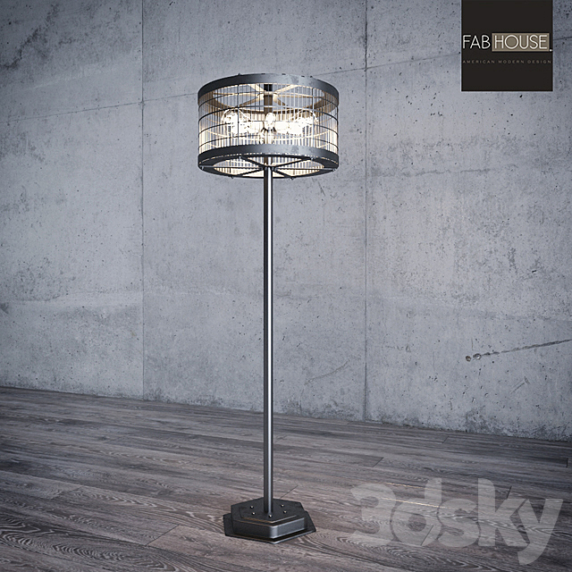 Vintage Cage Floor Lamp – Horizontal 3ds Max - thumbnail 1