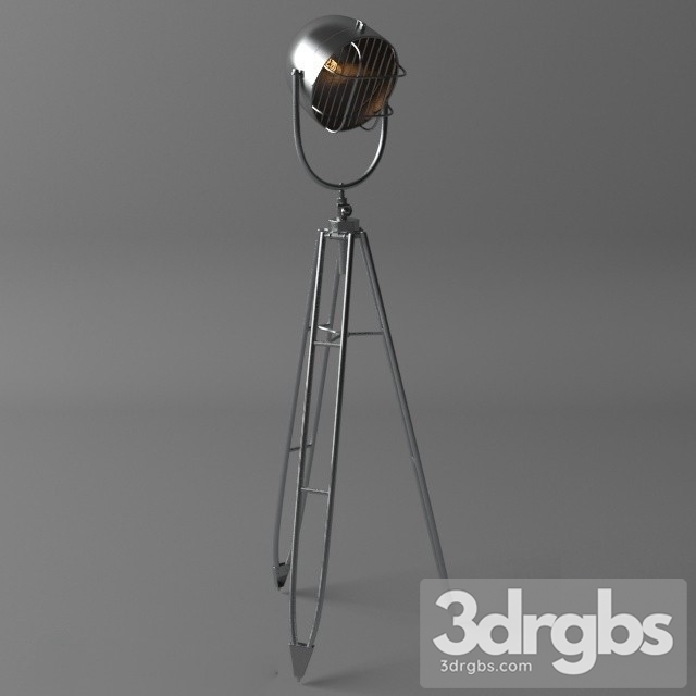 Vista Shiny Chrome Floor Lamp 3dsmax Download - thumbnail 1