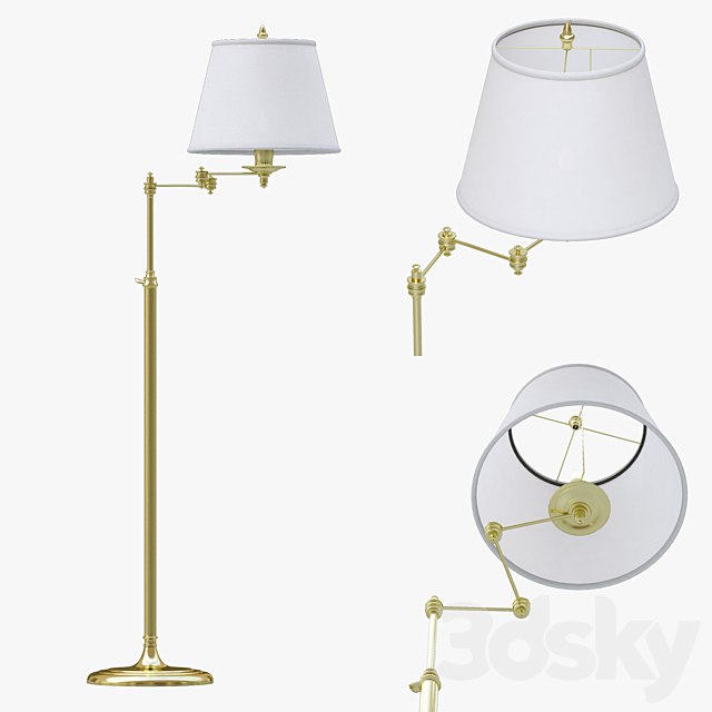 Visual Comfort Studio 1 Light Swing-Arm Floor Lamp 3DSMax File - thumbnail 1