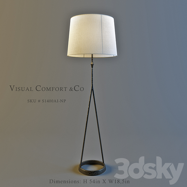 Visual Comfort_ SKU # S1400AI-NP 3DS Max Model - thumbnail 1