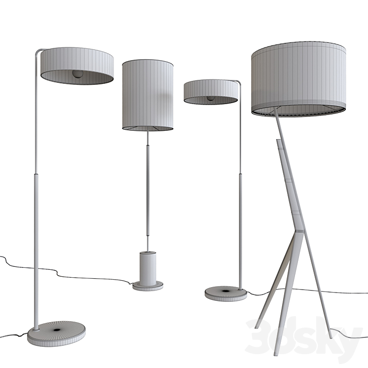 West Elm Floor Lamps Set 05 3DS Max - thumbnail 2