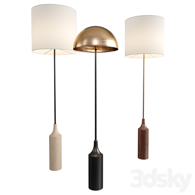 WEST ELM Hudson Floor Lamp 3DS Max Model - thumbnail 2