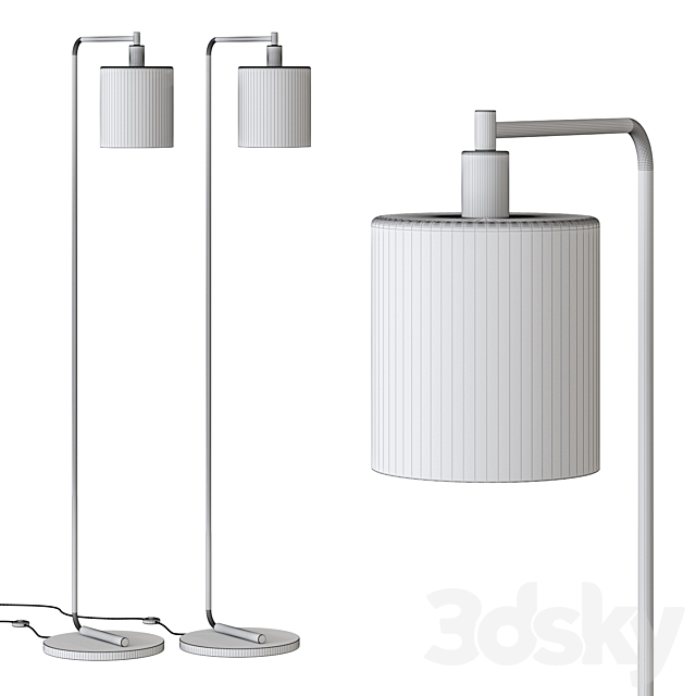 West elm lens floor lamp 3DS Max Model - thumbnail 2