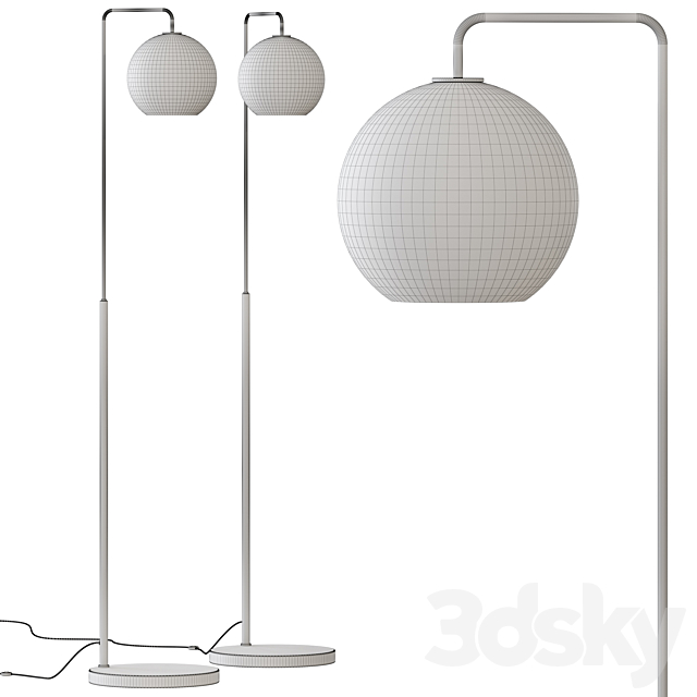 West Elm Sculptural Glass Globe Floor Lamp 3DS Max Model - thumbnail 2