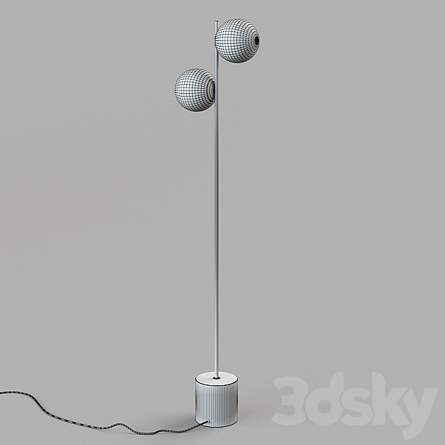 West Elm Sphere + Stem Floor Lamp – Brass 3DS Max Model - thumbnail 2