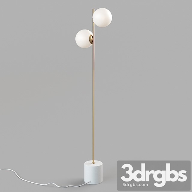 West Elm Sphere Stem Floor Lamp Brass 3dsmax Download - thumbnail 1