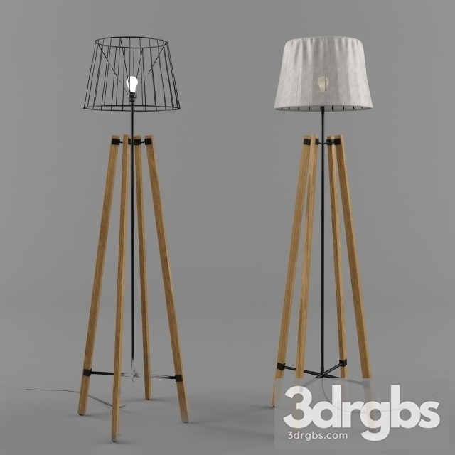 Wood Wire Floor Lamp 3dsmax Download - thumbnail 1