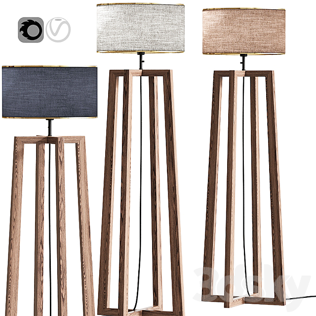 wooden Floor Lamp 03 3DSMax File - thumbnail 1