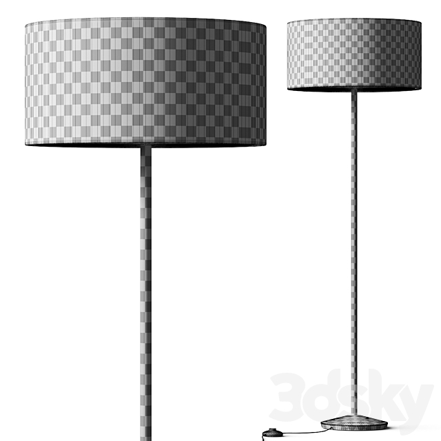 Zara Home Wooden Body Floor Lamp 3DS Max Model - thumbnail 2