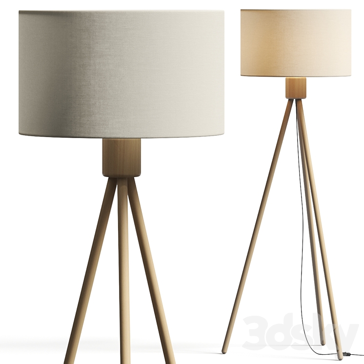 Zuiver Bamboo Fan Floor Lamp 3DS Max Model - thumbnail 1