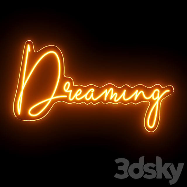 Dreaming Neon Sign 3ds Max - thumbnail 1