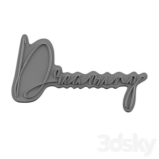 Dreaming Neon Sign 3ds Max - thumbnail 2