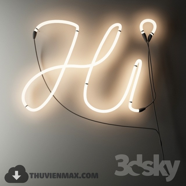 Hi neon sign 3DS Max - thumbnail 3