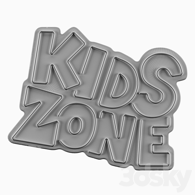 Kids Zone Neon Sign 3DS Max Model - thumbnail 2