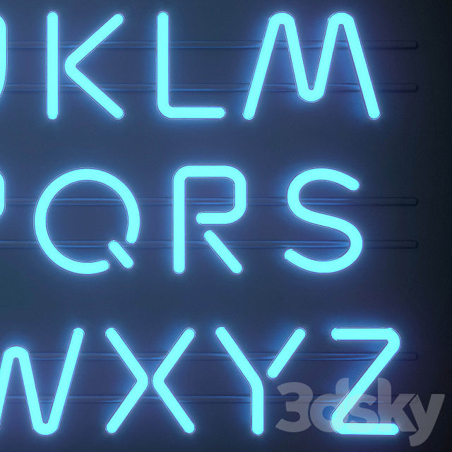 Light modules. Set 06. Neon Alphabet 3DSMax File - thumbnail 2