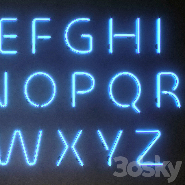 Light modules. Set 10. Neon Alphabet 3DSMax File - thumbnail 2