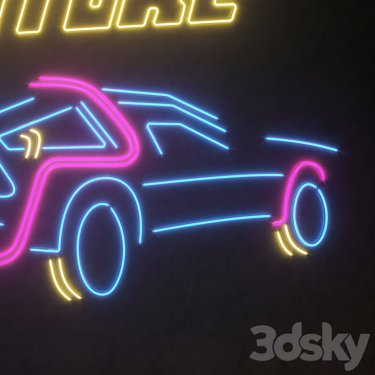 Light modules Set 110 Neon Back To The Future 3DS Max Model - thumbnail 2