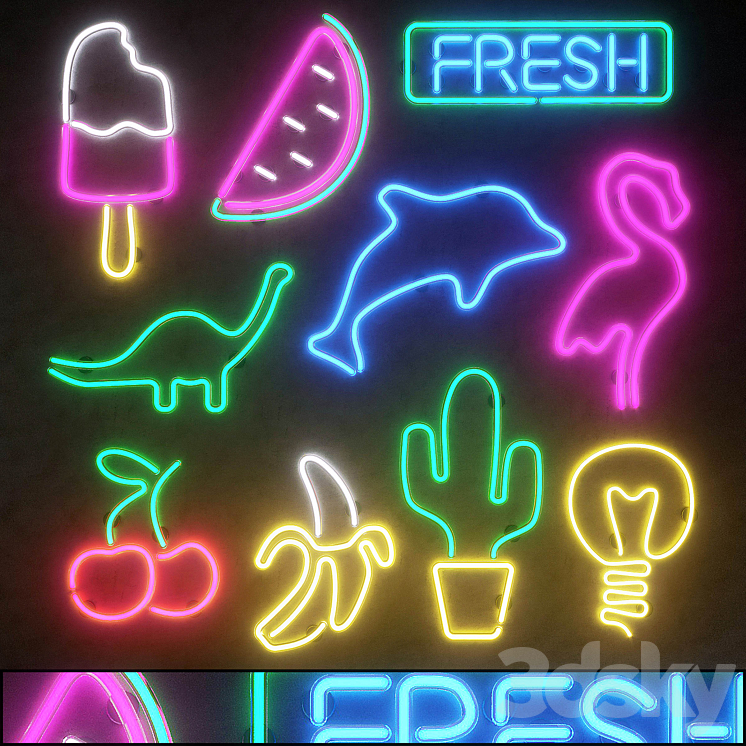 Light modules. Set 13. Neon 3DS Max - thumbnail 1