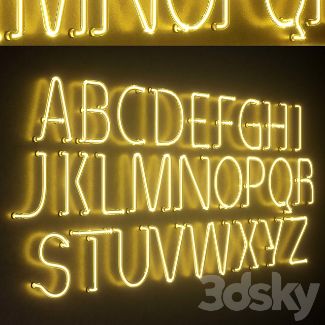 Light modules. Set 25. Neon Alphabet 3DSMax File - thumbnail 2