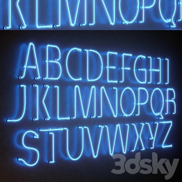 Light modules. Set 25. Neon Alphabet 3DSMax File - thumbnail 4