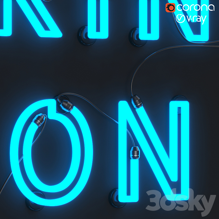 neon light lamp 003 3DS Max - thumbnail 2